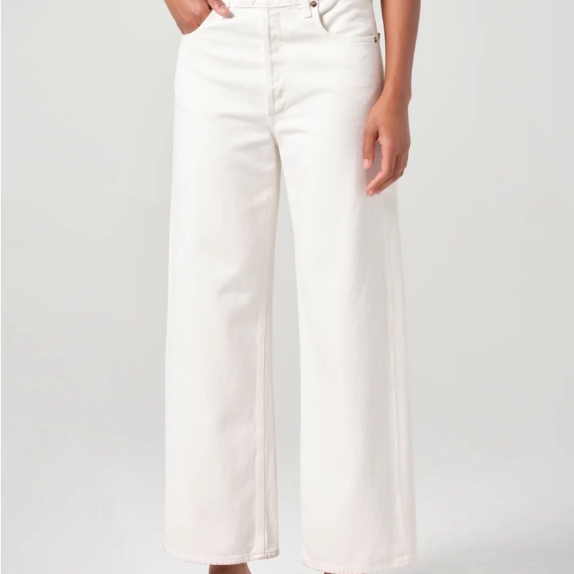 Agolde Classic White Wide-Leg Jeans